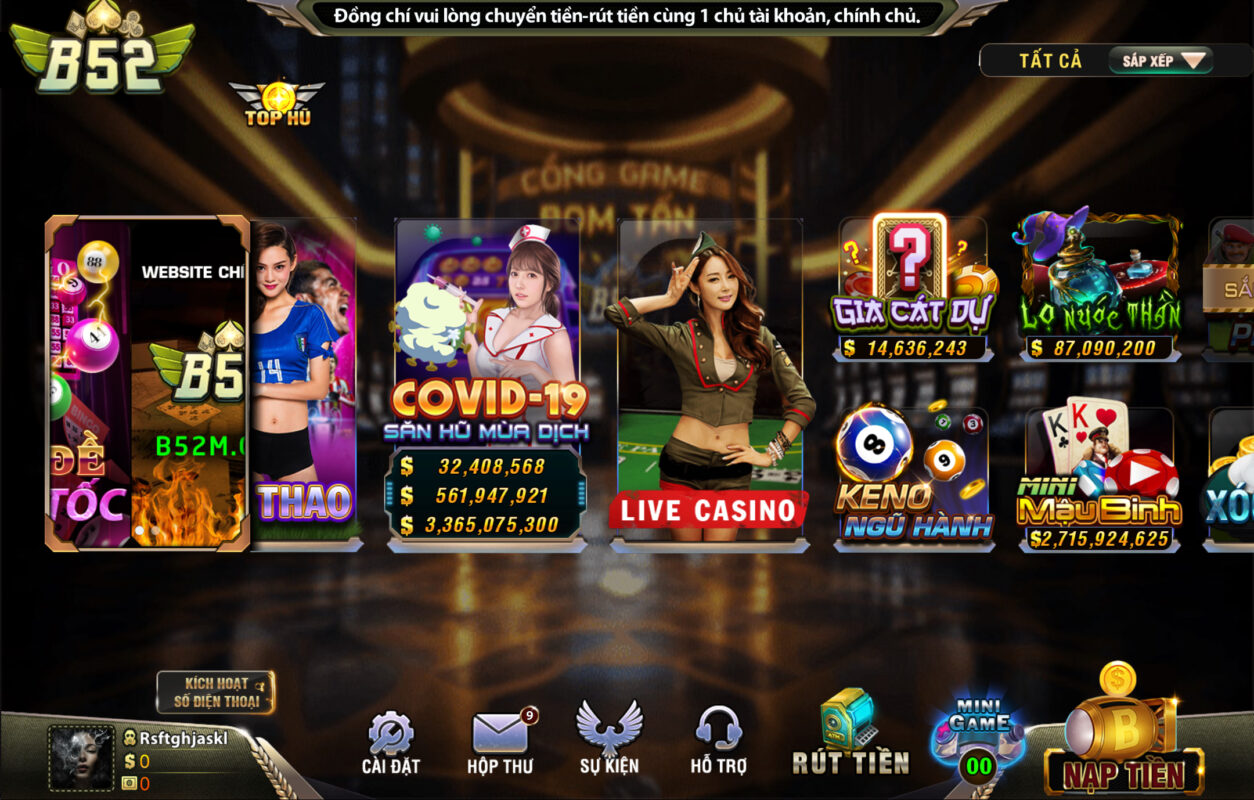 Cổng game bài đổi thưởng B52 hấp dẫn