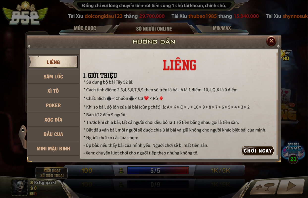 Luật chơi vô cùng thú vị