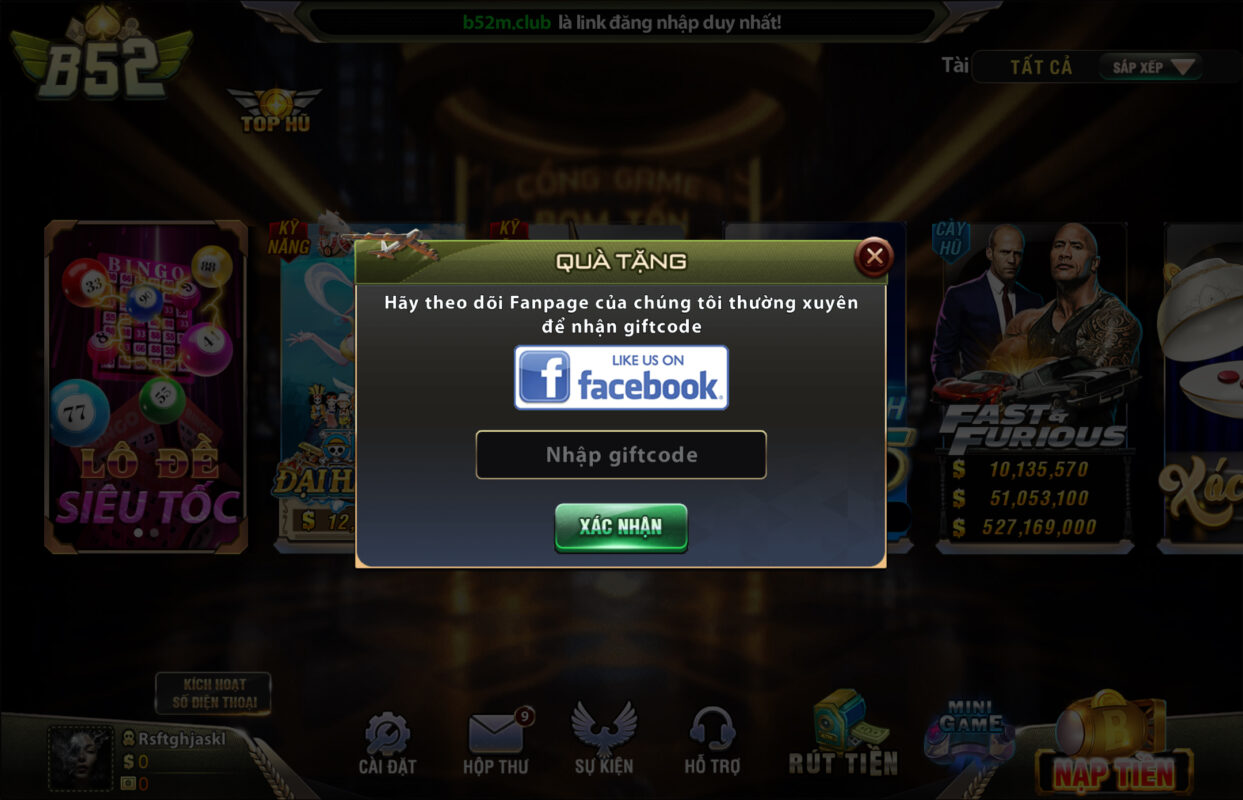 Quà tặng hấp  dẫn tại B52