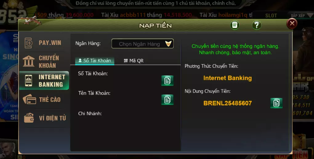 Yêu cầu thông tin đầu vào chính xác tại Tai B52 Club