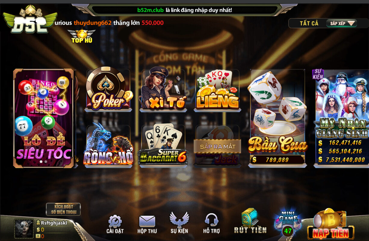 Đa dạng game bài