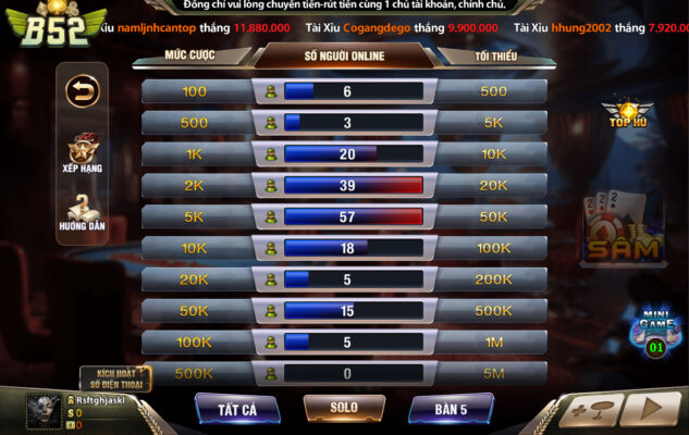 Hệ thống phòng chơi đa dạng