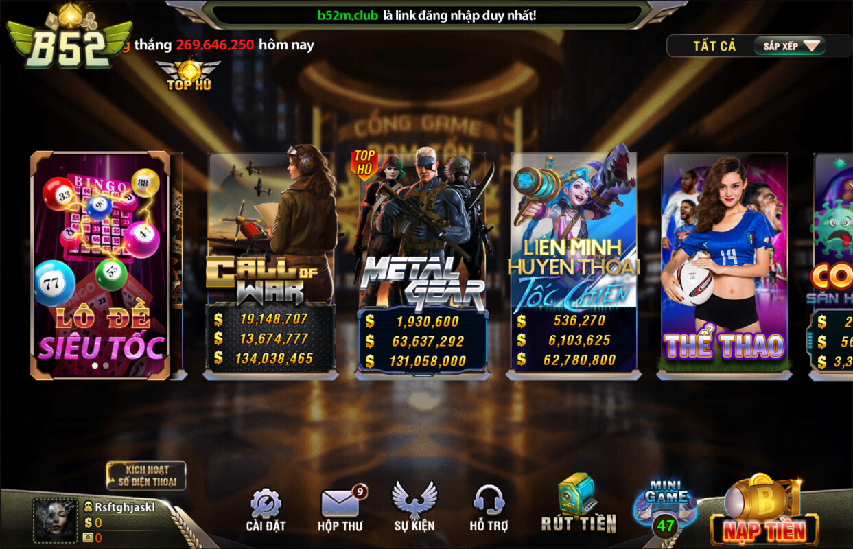 Trò chơi được yêu thích nhiều tại B52