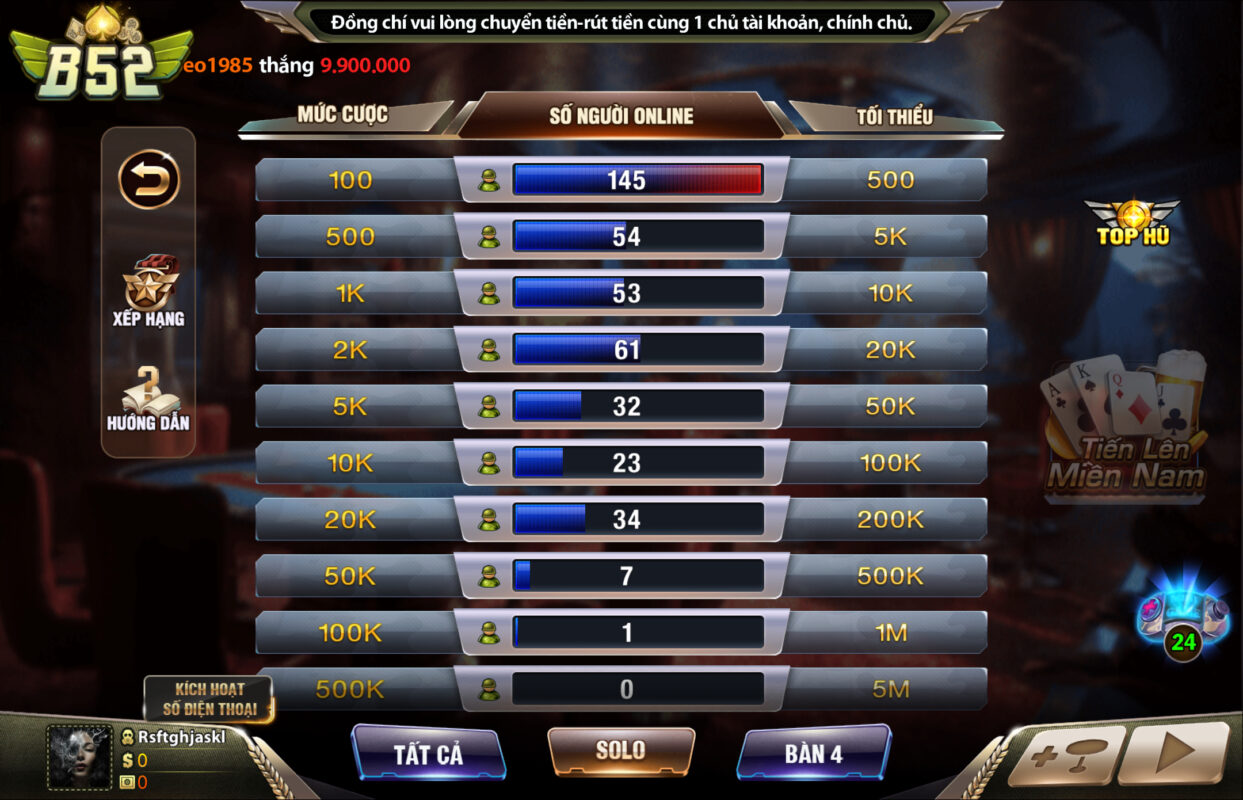 Lối chơi Tiến lên hấp dẫn