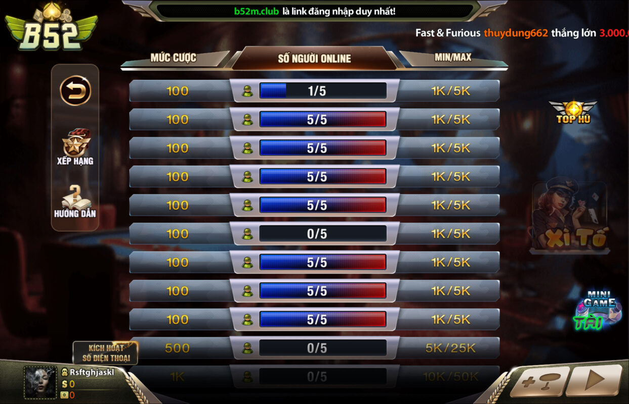 Đa dạng loại xì tố khác nhau