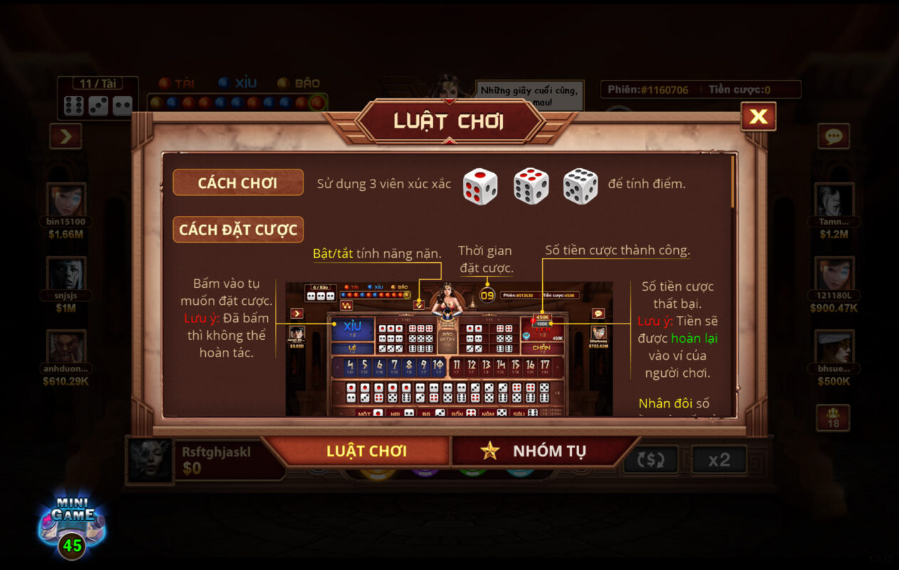 Hướng dẫn chơi chi tiết