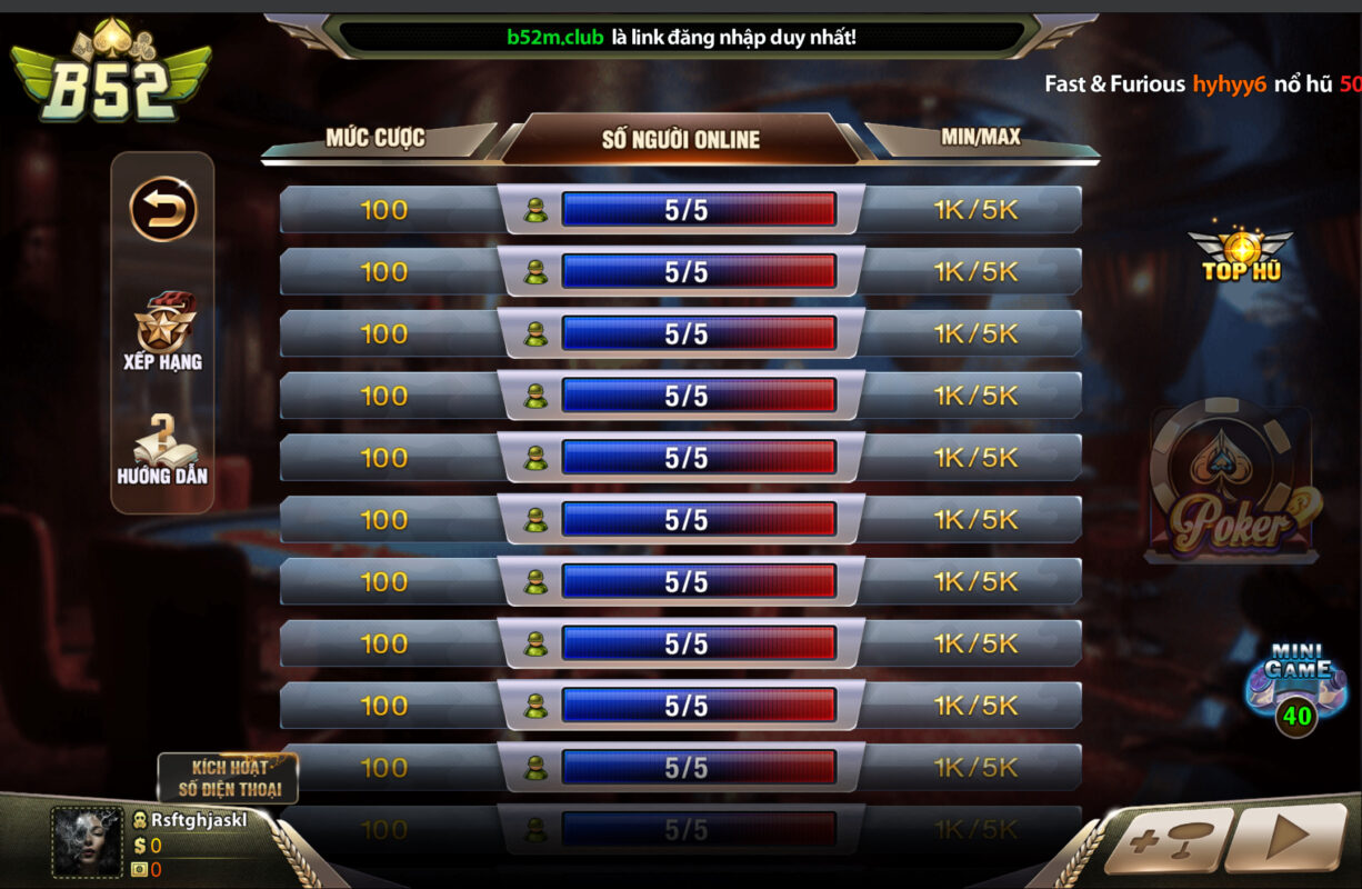 Thao tác chơi đơn giản